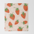 Red Strawberries Pattern Throw Blanket Gallery Image 2