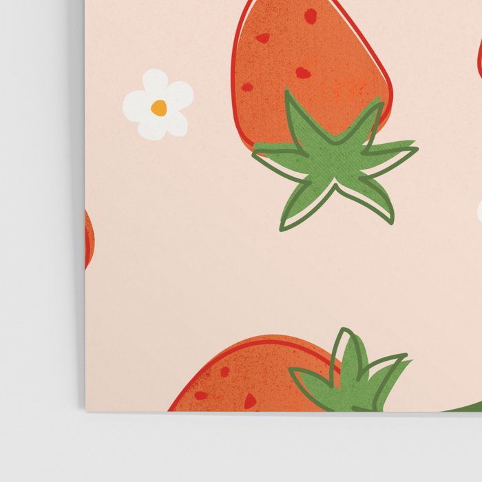 Red Strawberries Pattern Poster Gallery Image 3
