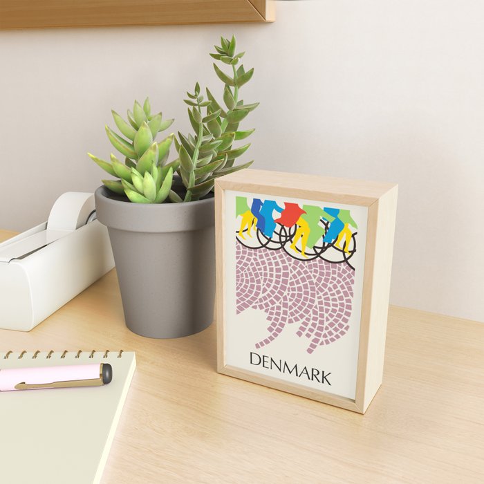 Modernist Poster Denmark Cycling, 1960s Mini Art Print Gallery Image 2