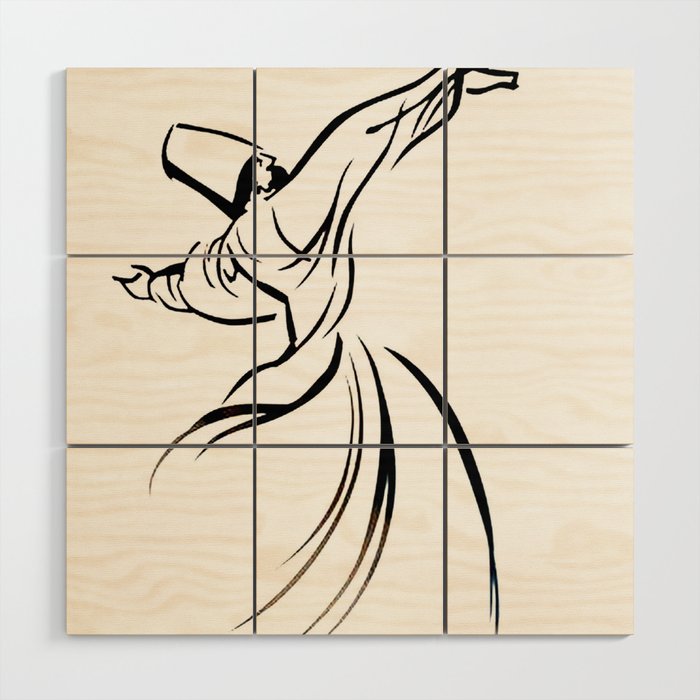 Sufi Meditation Whirling Dervish Wood Wall Art Gallery Image 1