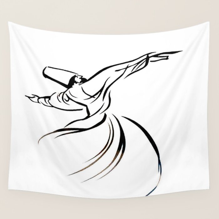 Sufi Meditation Whirling Dervish Wall Tapestry Gallery Image 1