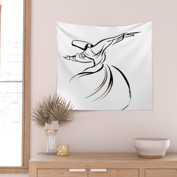Sufi Meditation Whirling Dervish Wall Tapestry Gallery Image 2