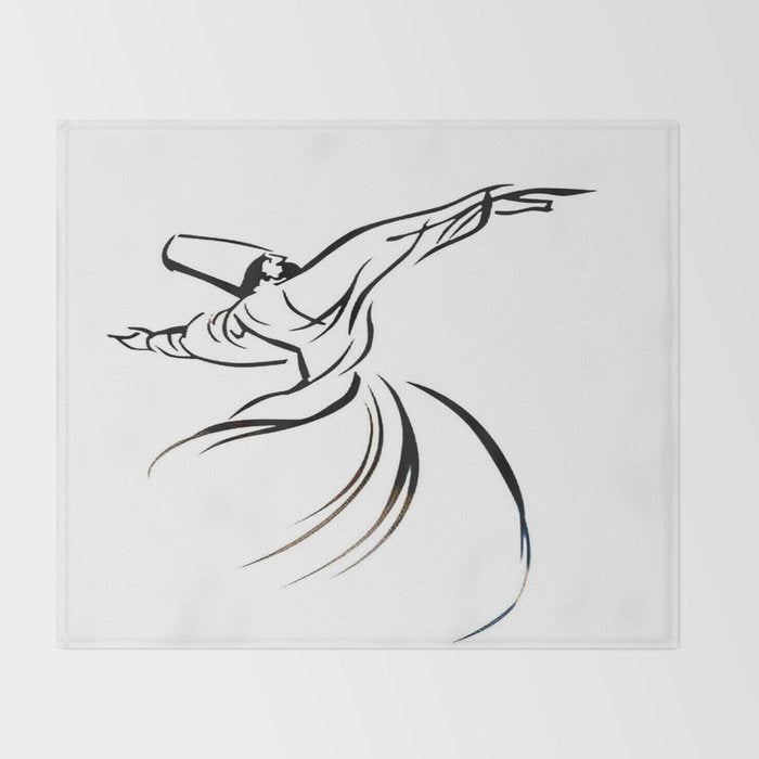 Sufi Meditation Whirling Dervish Throw Blanket Gallery Image 2