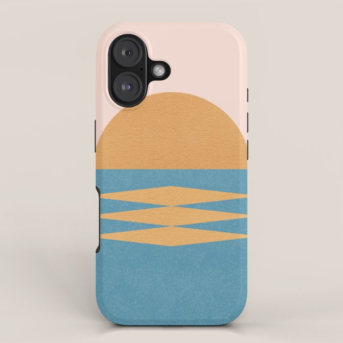 Sunrise Geometric - Midcentury Style iPhone Case Gallery Image 1