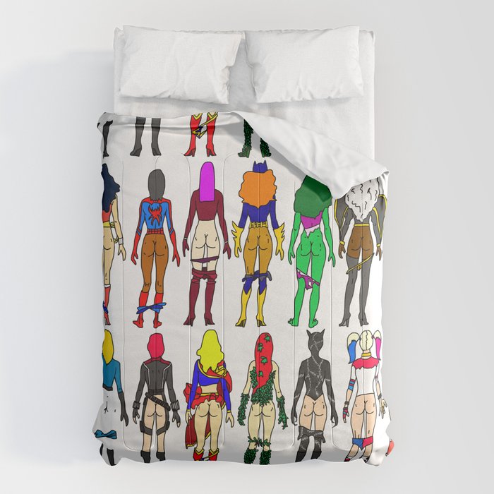 Superhero Butts - Girls Superheroine Butts LV Comforter Gallery Image 6