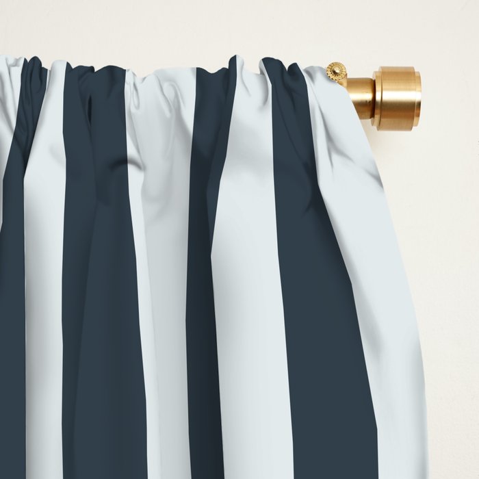 Nautical Deep Blue Stripes - Cozy Heirloom Window Curtain Gallery Image 2