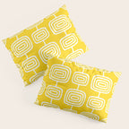 Mid Century Modern Atomic Rings Pattern Yellow Pillow Sham Gallery Image 3