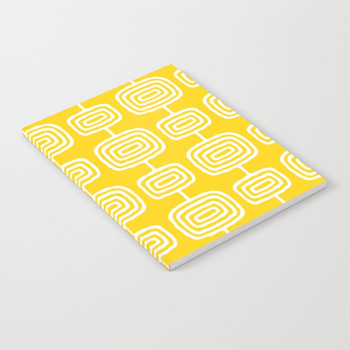 Mid Century Modern Atomic Rings Pattern Yellow Notebook Gallery Image 2