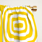 Mid Century Modern Atomic Rings Pattern Yellow Window Curtain Gallery Image 2