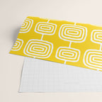 Mid Century Modern Atomic Rings Pattern Yellow Wrapping Paper Gallery Image 2