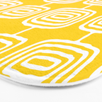 Mid Century Modern Atomic Rings Pattern Yellow Bath Mat Gallery Image 3