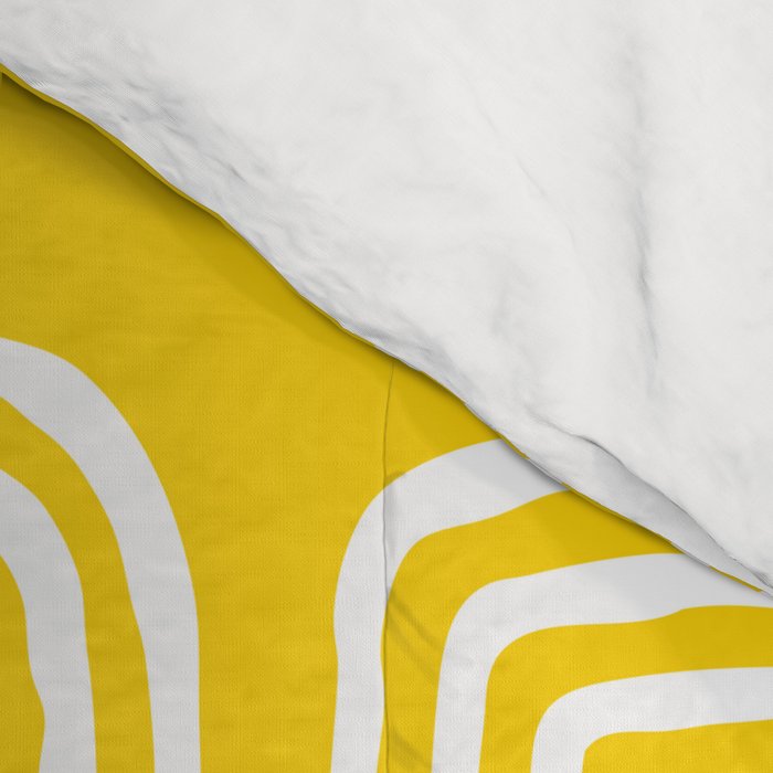 Mid Century Modern Atomic Rings Pattern Yellow Comforter Gallery Image 4