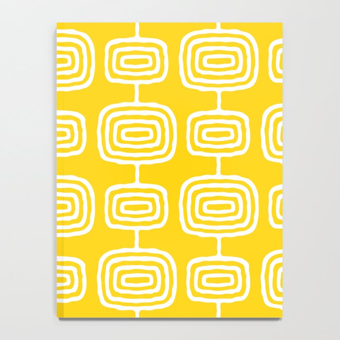 Mid Century Modern Atomic Rings Pattern Yellow Notebook Gallery Image 4