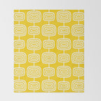 Mid Century Modern Atomic Rings Pattern Yellow Throw Blanket Gallery Image 2