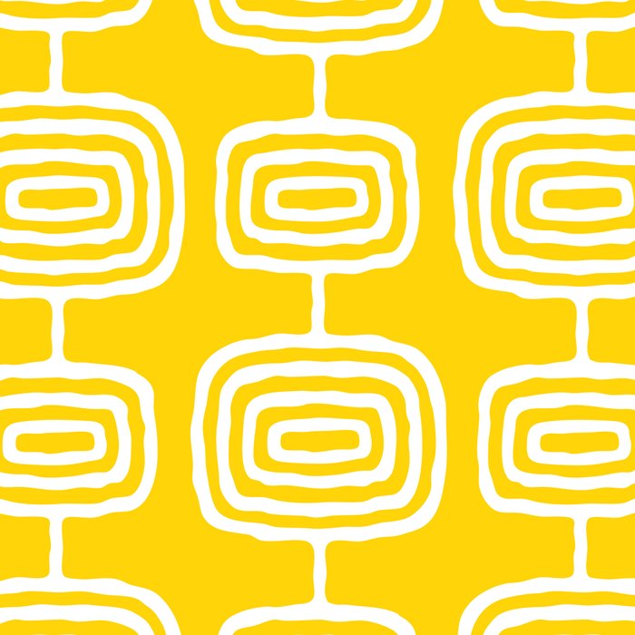 Mid Century Modern Atomic Rings Pattern Yellow Coffee Mug Gallery Image 2