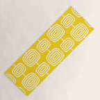 Mid Century Modern Atomic Rings Pattern Yellow Yoga Mat Gallery Image 1