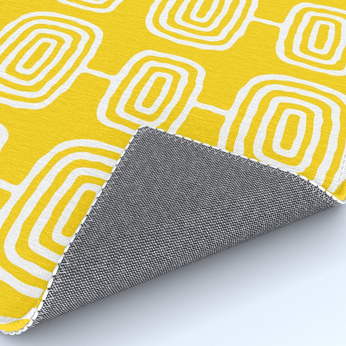 Mid Century Modern Atomic Rings Pattern Yellow Rug Gallery Image 4