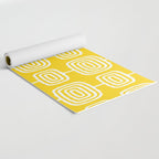 Mid Century Modern Atomic Rings Pattern Yellow Yoga Mat Gallery Image 2
