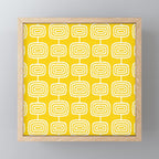 Mid Century Modern Atomic Rings Pattern Yellow Mini Art Print Gallery Image 1