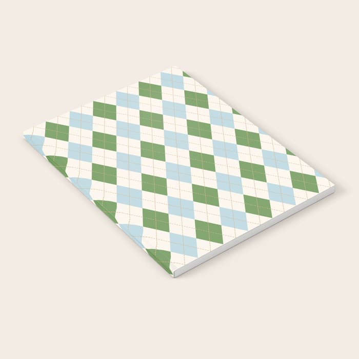 Green and Blue Argyle Plaid Notebook Gallery Image 2
