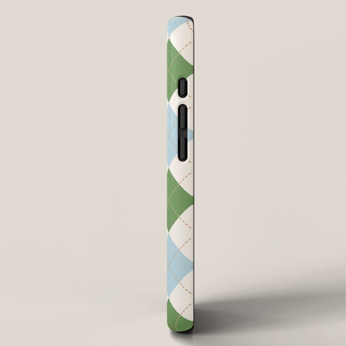 Green and Blue Argyle Plaid iPhone Case Gallery Image 2