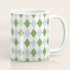Green and Blue Argyle Plaid Coffee Mug Gallery Image 1