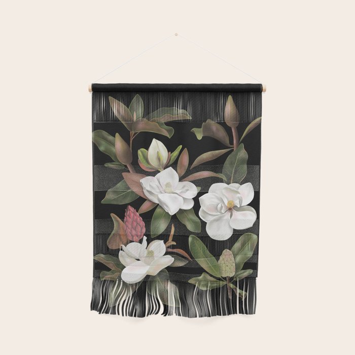 Magnolias Flowers Black Wall Hanging Gallery Image 1