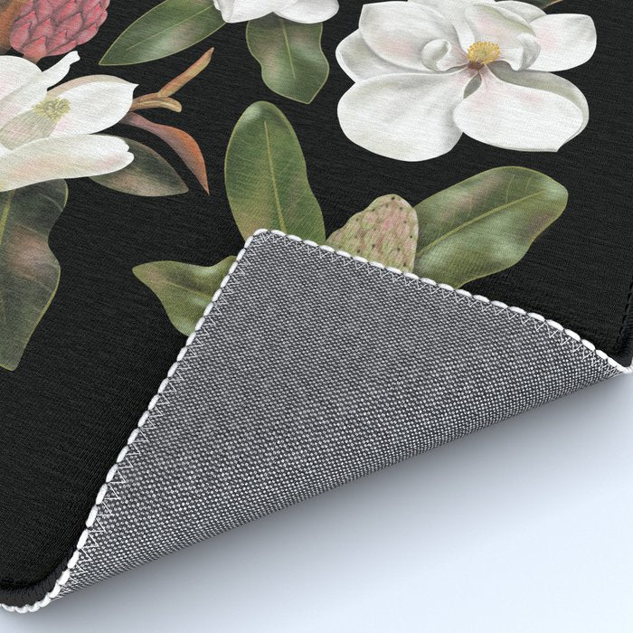 Magnolias Flowers Black Rug Gallery Image 4