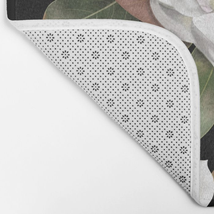 Magnolias Flowers Black Bath Mat Gallery Image 2