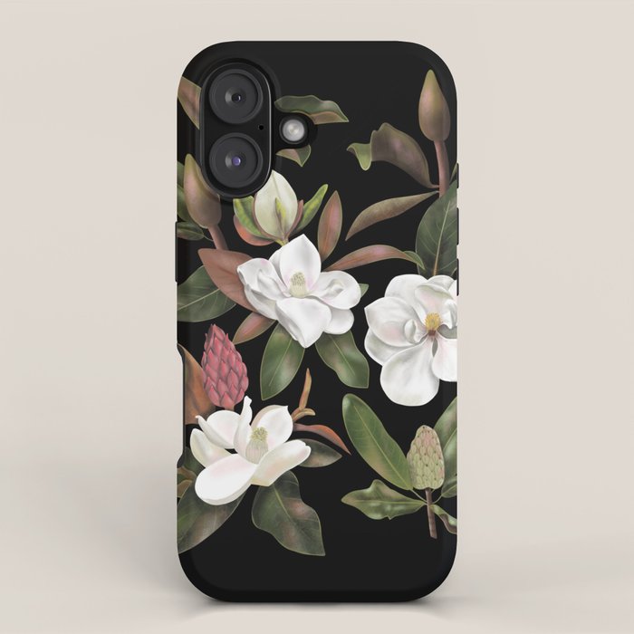 Magnolias Flowers Black iPhone Case Gallery Image 1