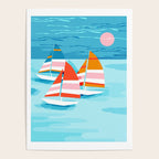 Popin - memphis sports retro throwback neon sailing sailboat cool rad gnarly trendy watersports Poster Gallery Image 4