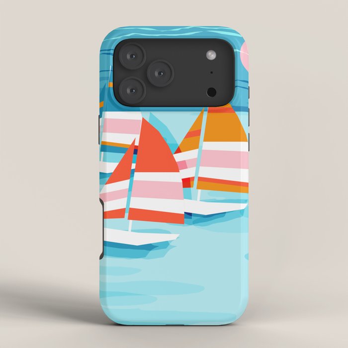 Popin - memphis sports retro throwback neon sailing sailboat cool rad gnarly trendy watersports iPhone Case Gallery Image 4
