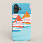 Popin - memphis sports retro throwback neon sailing sailboat cool rad gnarly trendy watersports iPhone Case Gallery Image 1