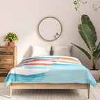 Popin - memphis sports retro throwback neon sailing sailboat cool rad gnarly trendy watersports Comforter Gallery Image 3