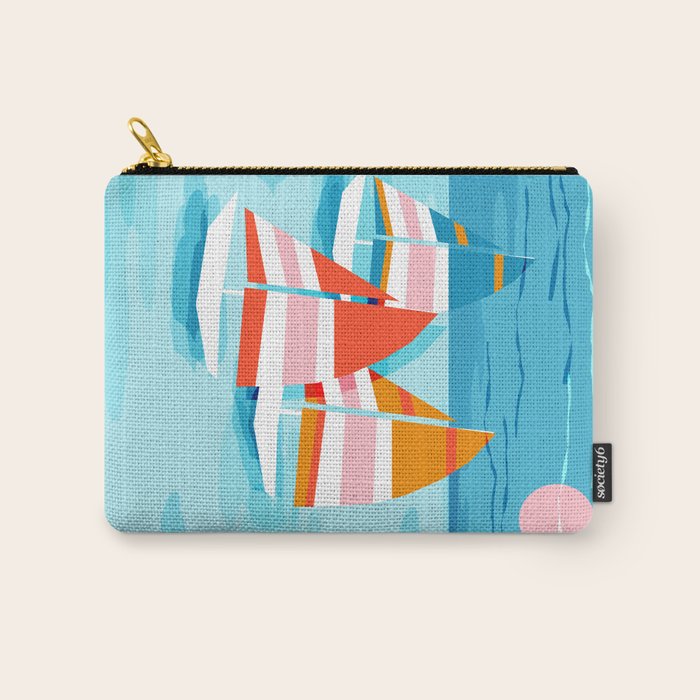 Popin - memphis sports retro throwback neon sailing sailboat cool rad gnarly trendy watersports Carry All Pouch Gallery Image 1