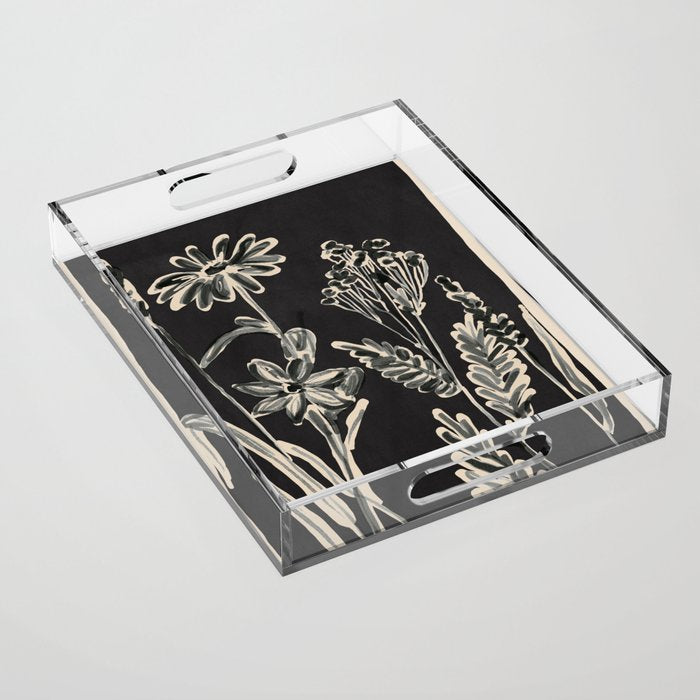 Minimalist wildflowers 3 Acrylic Tray Gallery Image 1