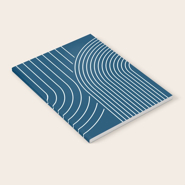 Geometric Lines in night Blue 16 (Rainbow Abstract) Notebook Gallery Image 2