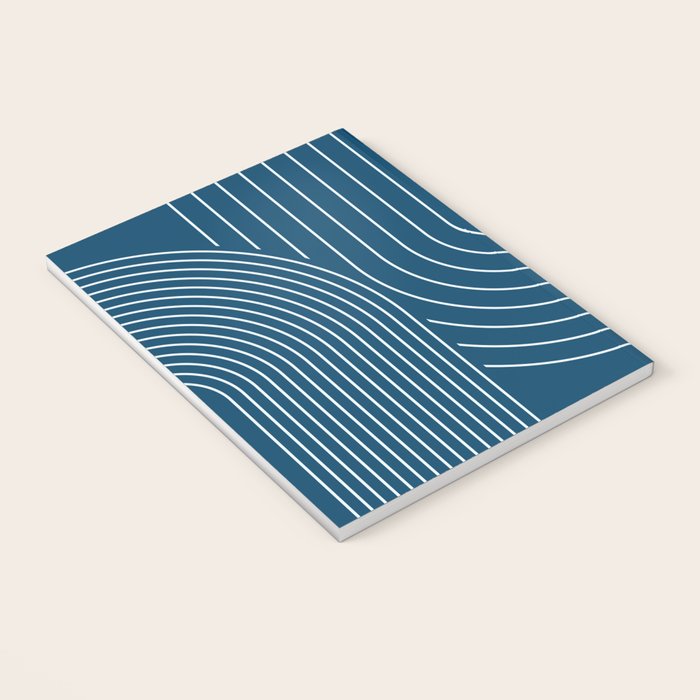 Geometric Lines in night Blue 16 (Rainbow Abstract) Notebook Gallery Image 3