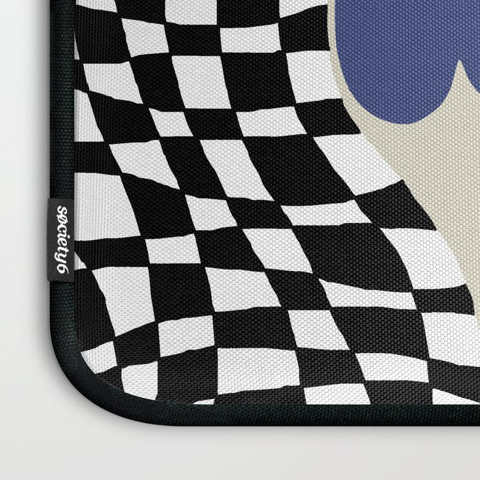 Bold retro flower with check  Laptop Sleeve Gallery Image 3