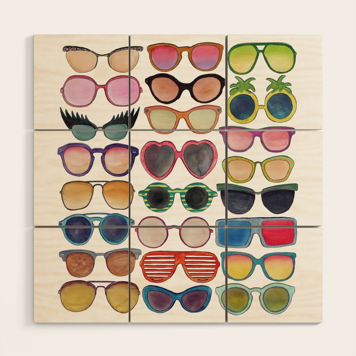 Sunglasses by Veronique de Jong Wood Wall Art Gallery Image 1