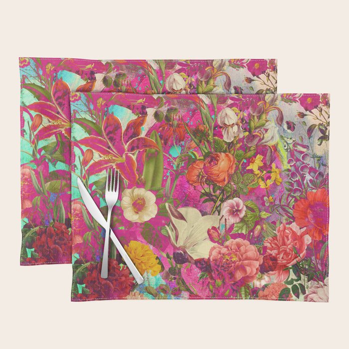 Atomic Garden - Vibrant Flowers Placemat Gallery Image 1