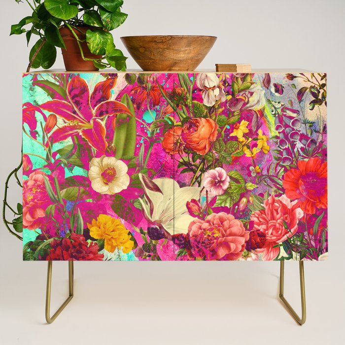 Atomic Garden - Vibrant Flowers Credenza Gallery Image 1