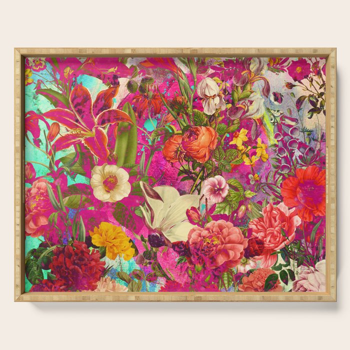 Atomic Garden - Vibrant Flowers Serving Tray Gallery Image 1