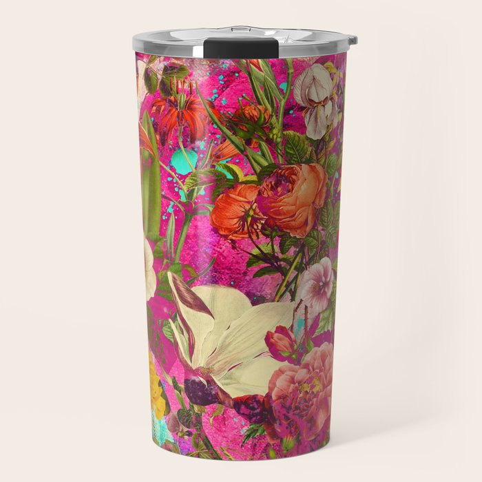 Atomic Garden - Vibrant Flowers Travel Mug Gallery Image 1