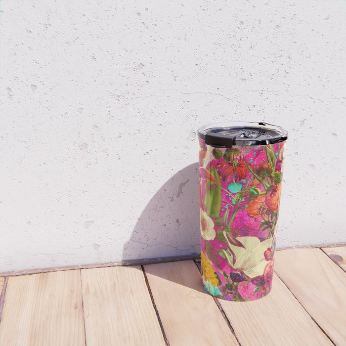 Atomic Garden - Vibrant Flowers Travel Mug Gallery Image 4