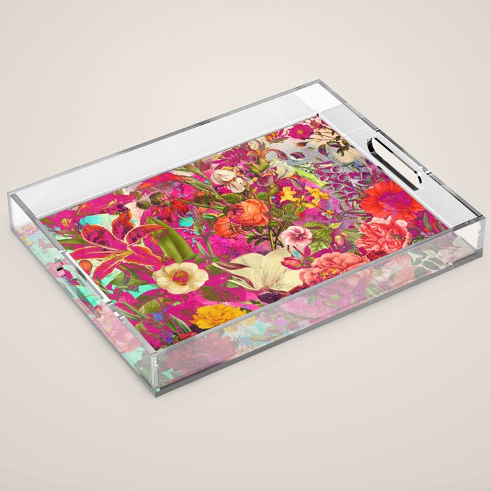 Atomic Garden - Vibrant Flowers Acrylic Tray Gallery Image 1