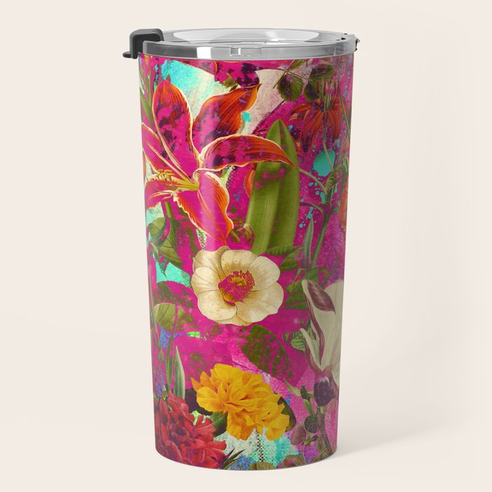 Atomic Garden - Vibrant Flowers Travel Mug Gallery Image 3