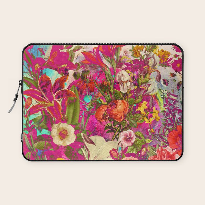 Atomic Garden - Vibrant Flowers Laptop Sleeve Gallery Image 1