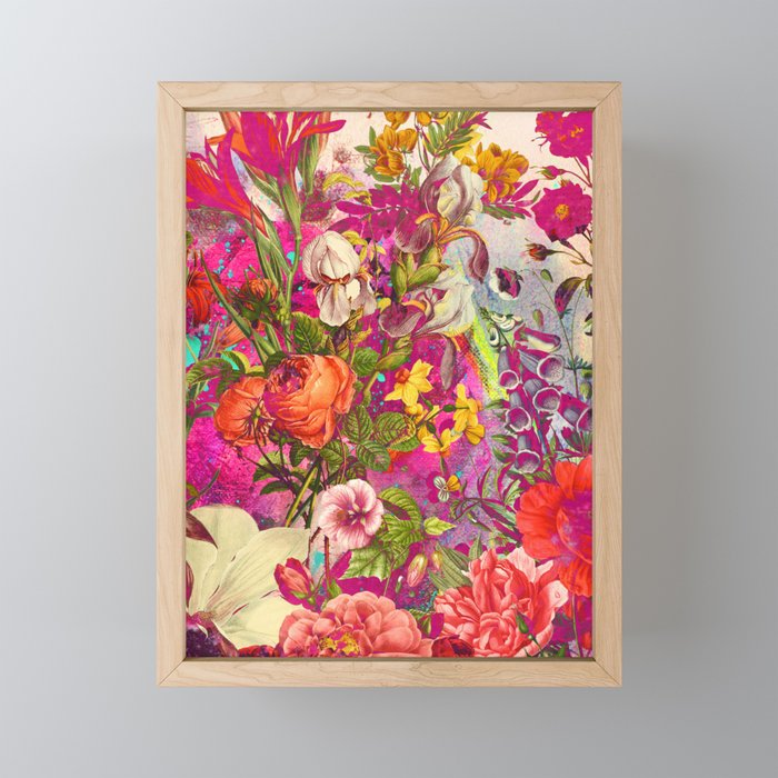 Atomic Garden - Vibrant Flowers Mini Art Print Gallery Image 1