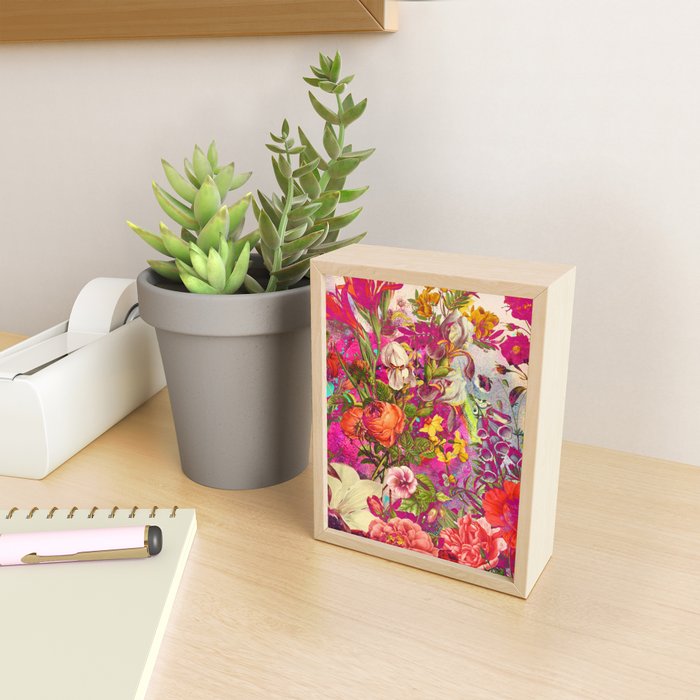 Atomic Garden - Vibrant Flowers Mini Art Print Gallery Image 2
